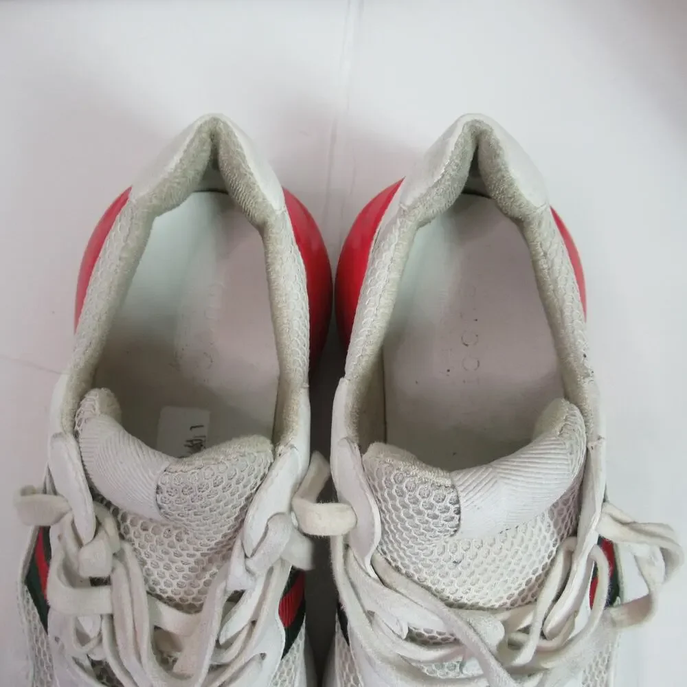 Gucci Rhyton Epilogue Sneaker Mens US 8 White Red Tennis Shoe Designer